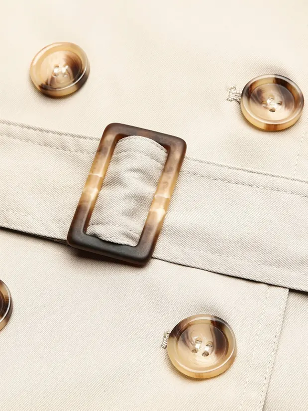 Double-Breasted Trench Coat with Belt