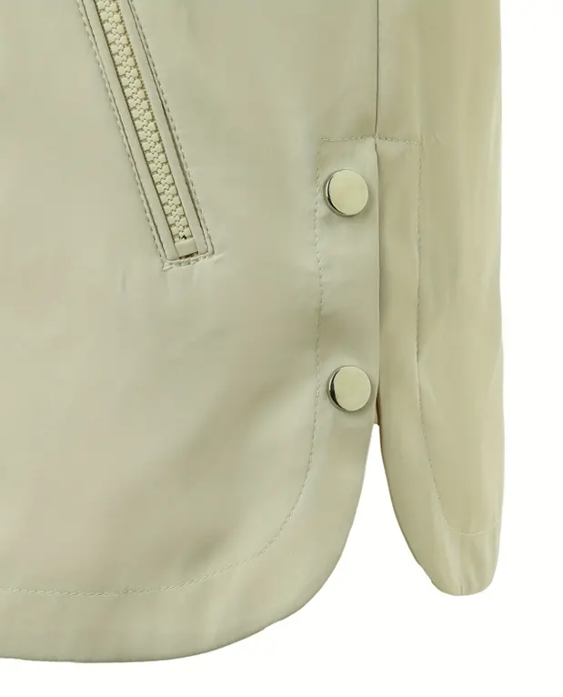 Hooded Windbreaker Jacket with Drawstring Waist