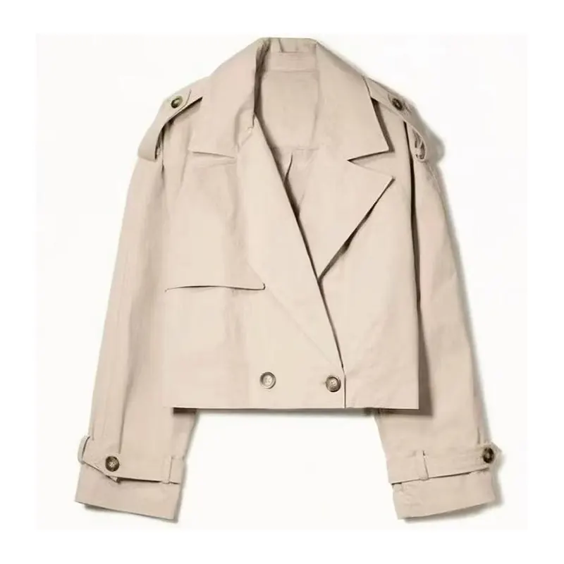 Cropped Windbreaker with Elasticated Back Waist